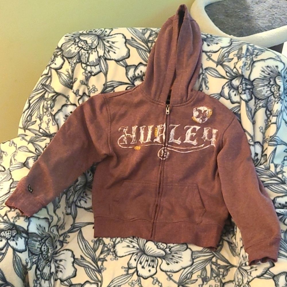 Girls Hurley brand zip up sweatshirt size small NWOT